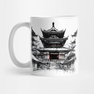 Japanese Temple Ink Painting Mug